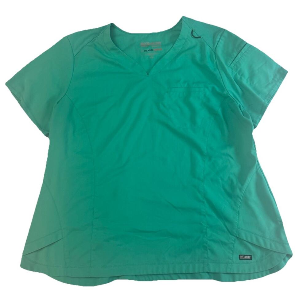 Grey’s Anatomy Barco Spandex Stretch Scrub Top Women’s 2XL Teal Medical